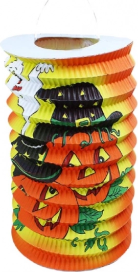Halloween lantern with cheerful pumpkins 15 cm