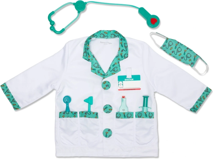 Melissa & Doug bērnu ārsta kostīms ar piederumiem (8 daļas)