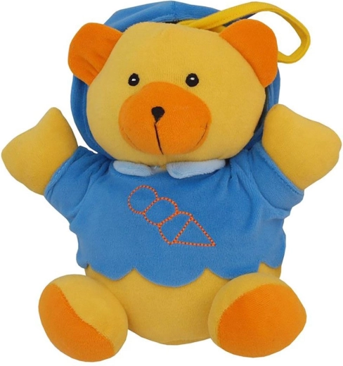 Baby Mix plush teddy bear with music box, blue
