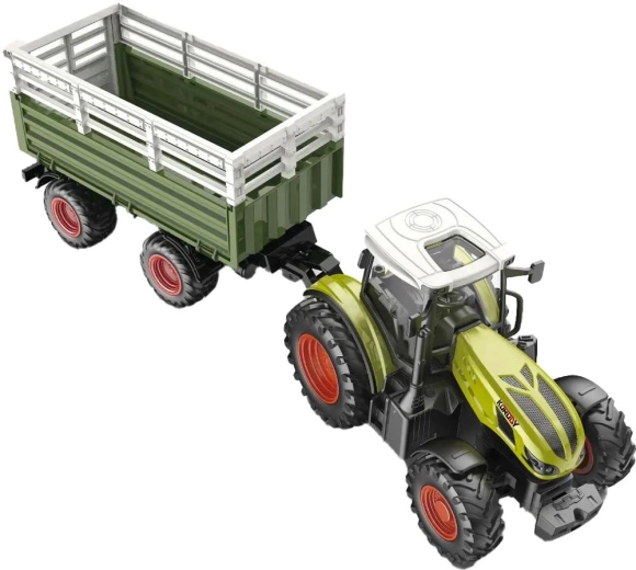 BUDDY TOYS RC traktors ar priekšējo iekrāvēju un kravas piekabi