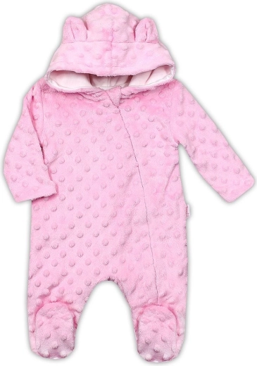 Nicol Bubbles pink minky baby romper – 74 (6–9 months)