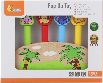 Koka pop-up (izlecinošā) spēle ar dzīvniekiem