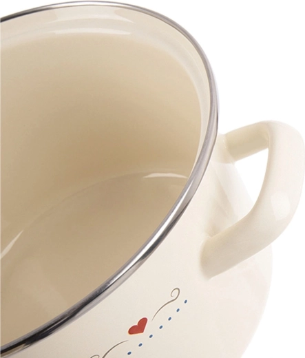 Izturīga emalja un nerūsējoša tērauda apmale