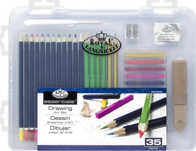 ROYAL & LANGNICKEL Drawing Set in Plastic Box, 35 Pieces