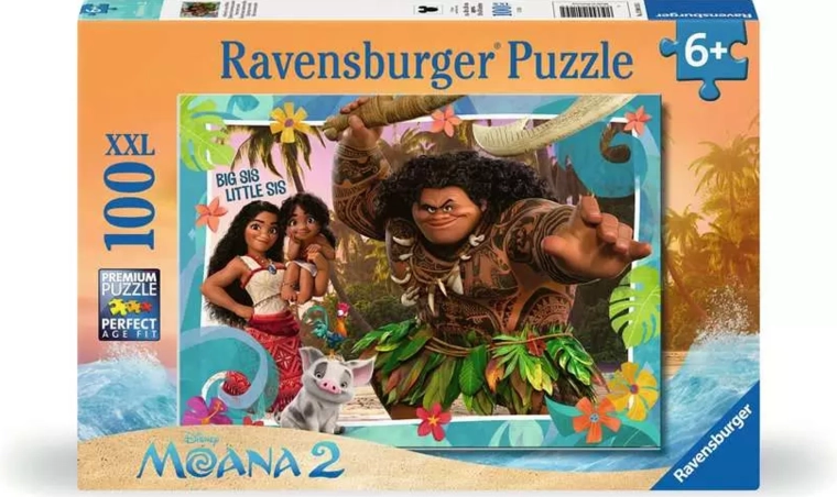 Ravensburger puzle Drošsirdīgā Vaiana 2: Jaunas pasaules atklāšana, XXL, 100 gabaliņi