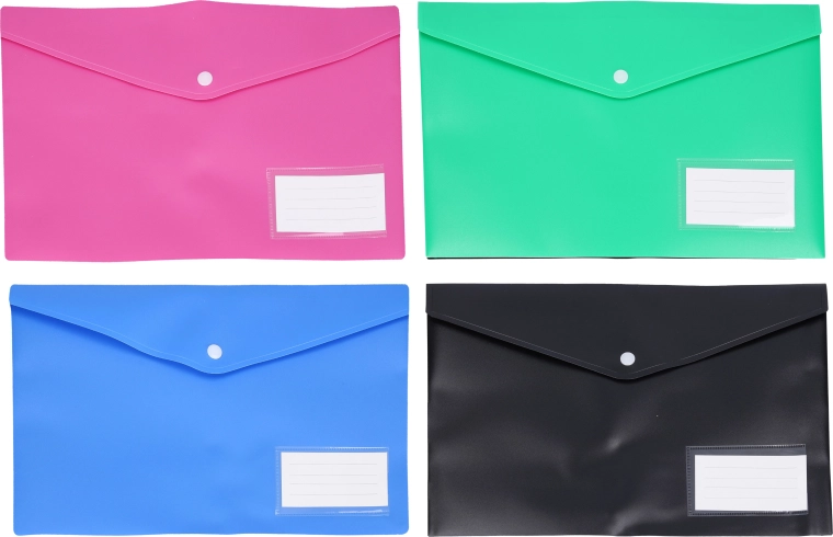 Plastic A4 Document Folder with Snap Closure - 1 piece