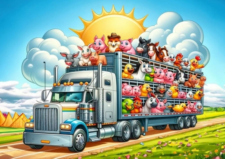 Art Puzzle Journey by Truck 100 Pieces