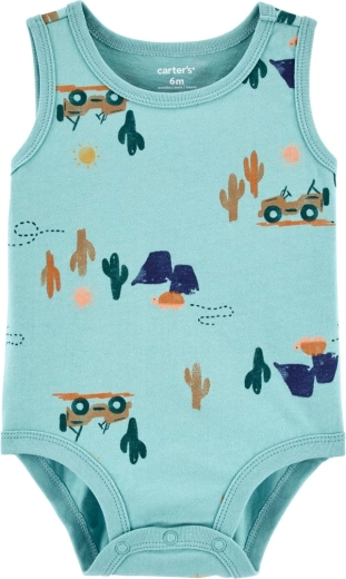Carter's sleeveless baby bodysuit Blue Jeep for boys – 3m