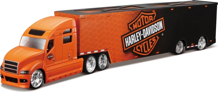 Maisto Harley-Davidson kravas auto (hauler) melni oranžs 1:64