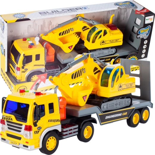 Tow Truck with Excavator with Lights and Sounds