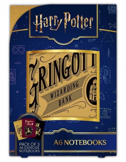 Harry Potter A6 līniju piezīmju bloku komplekts Magical Locations
