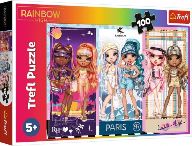 Puzle 100 detaļas Rainbow High – varavīksnes lelles