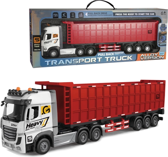Metāla kravas auto 1:24 ar piekabi un izbēršanas funkciju