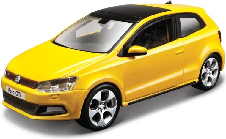 Metāla auto modelis BBURAGO 1:32 – VW Polo GTI (dzeltens)