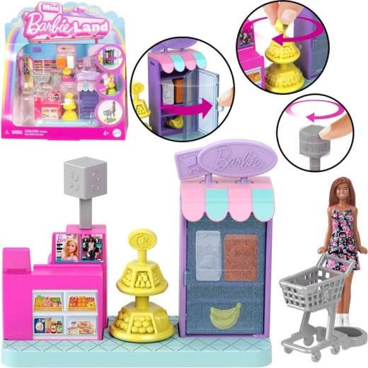 Mini lielveikals Mini Barbie Land ar lelli un kasi