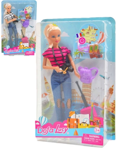 Lelle Defa Lucy ceļotāja ar koferi un piederumiem 29 cm - 1 gab.