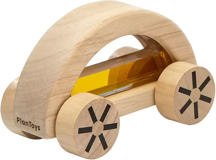 PlanToys koka mašīnīte ar ūdeni dzeltena - 1 gab.