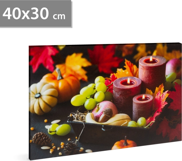 LED glezna ar svecēm, 40 × 30 cm