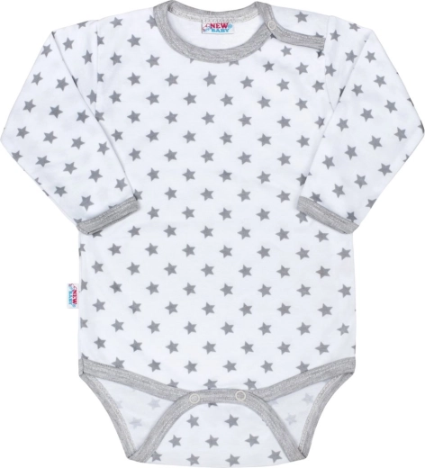 New Baby Classic II gray baby bodysuit with stars