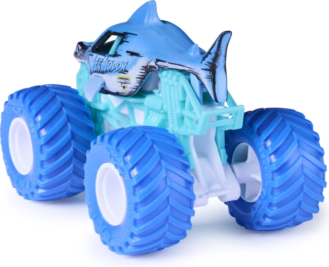 Metāla virsbūve ar Megalodon motīvu
