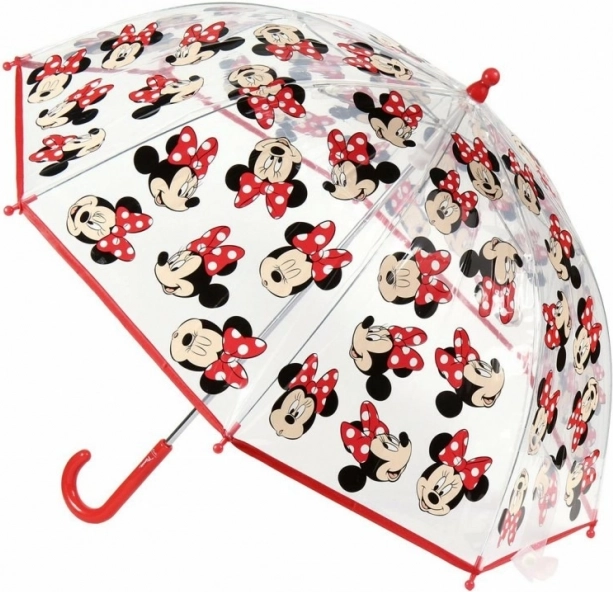 Bērnu caurspīdīgs manuāli atverams lietussargs Minnie Mouse Disney