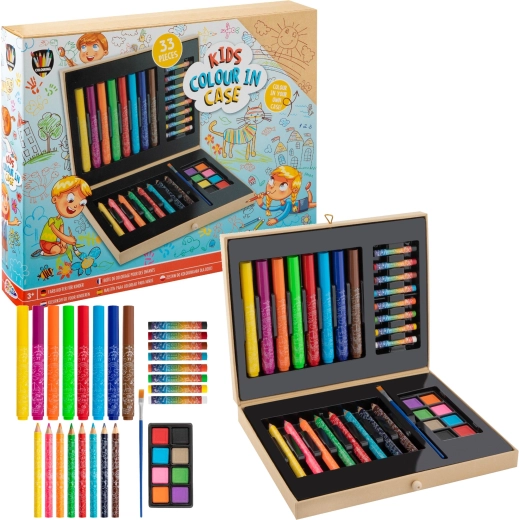 Grafix Large Coloring Set in a Carrying Case, 33 Pieces