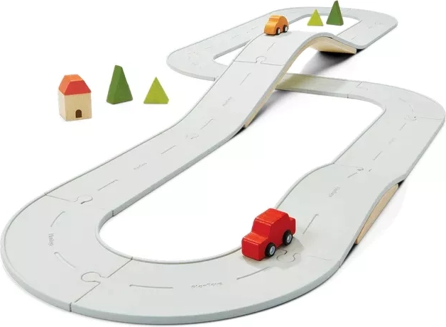 PlanToys abpusējs ceļu un sliežu komplekts