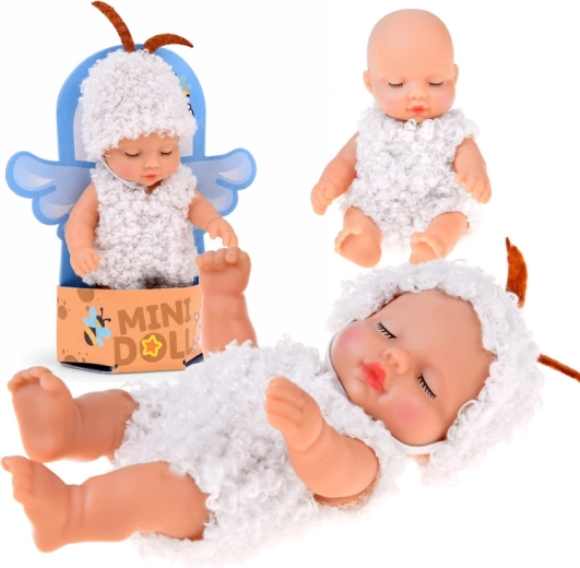 Mini lelle mazulis aitiņa 11 cm ar kustīgām ekstremitātēm