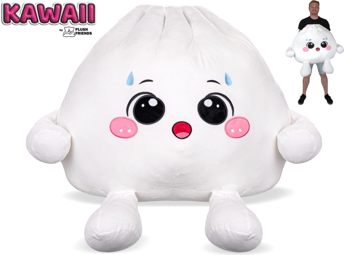 Plush Friends Kawaii pārsteigts plīša Bao klimpas 60 cm