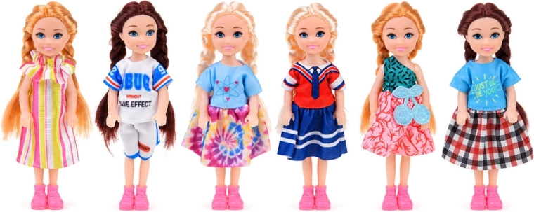 Sešas mini lellītes bezgalīgiem stāstiem