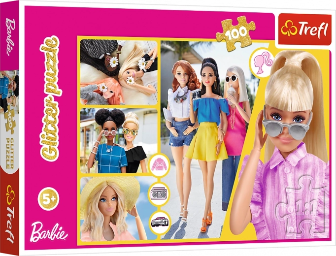 Puzle 100 gab. Glitter Brokāta Barbie