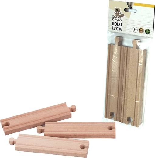 BABU koka taisnās sliedes 15 cm – komplekts 2 gab.