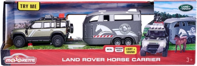 Majorette Grand Land Rover komplekts ar zirgu piekabi
