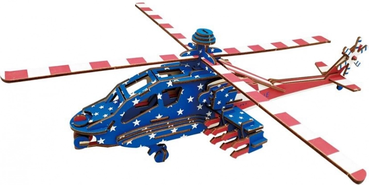 Koka 3D puzle Amerikāņu kaujas helikopters Apache