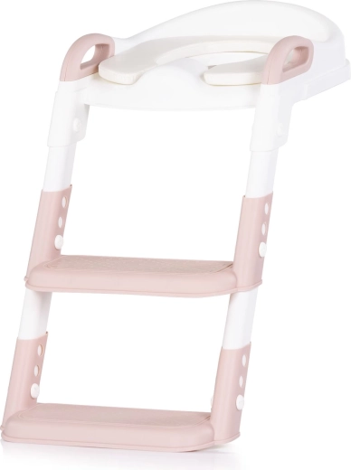 Bērnu tualetes sēdeklis ar kāpnītēm Chipolino Kiddy Pink