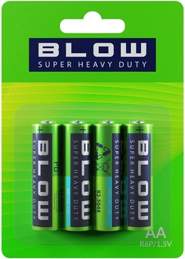 BLOW super heavy duty AA batteries, blister pack of 4 pcs