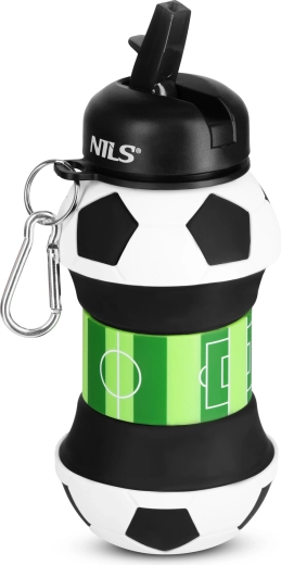 NILS Camp foldable silicone bottle for kids 550 ml football