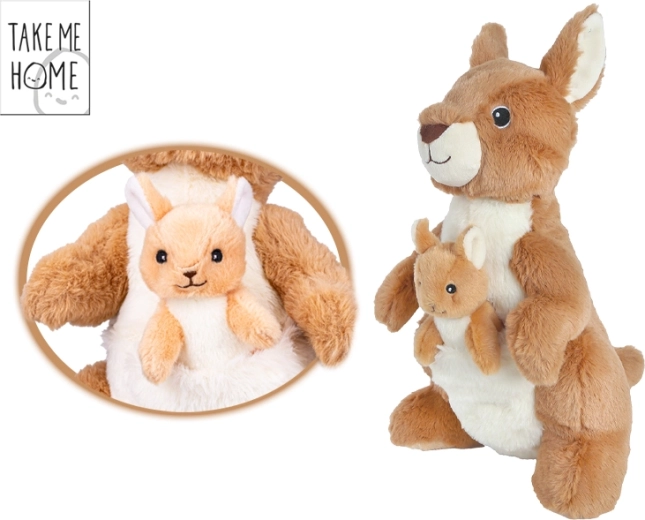 Plīša ķengurs ar mazuli 32 cm – kolekcija Take Me Home