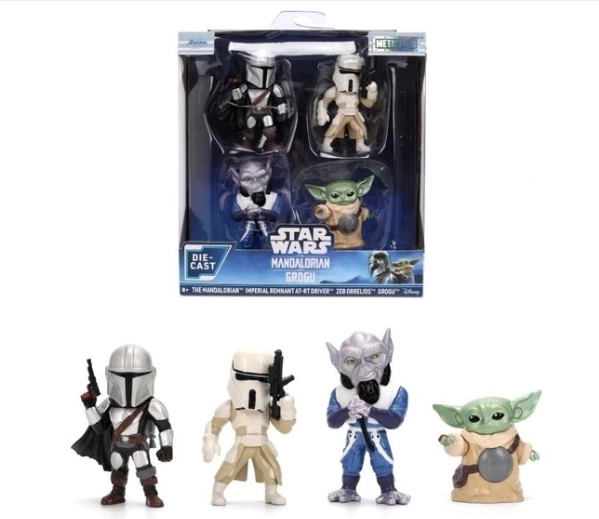 Jada Star Wars metāla figūriņas 6,5 cm – 4 figūriņu komplekts (The Mandalorian)
