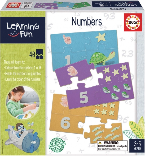 Izglītojošā puzle un spēle Learning is Fun: skaitļi