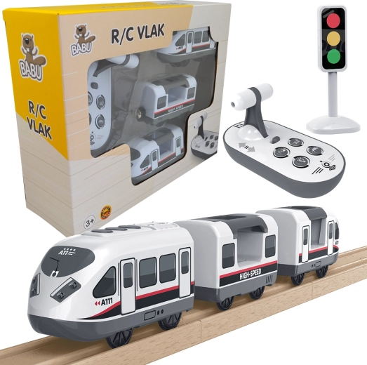 BABU Trains – Wooden RC Train with Sound and Light Effects