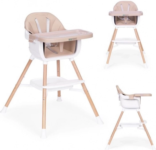 Bērnu barošanas krēsliņš 2 vienā, bēšs, ECOTOYS