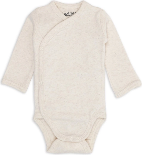 Lodger wrap bodysuit with long sleeves melange birch, size 80