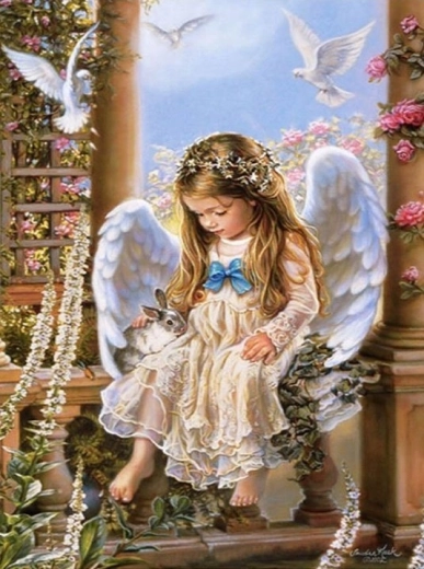 Diamond Painting – Sitting Angel 30 × 40 cm