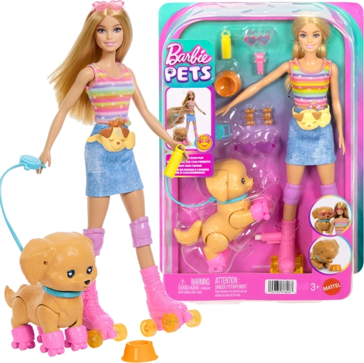 Mattel Barbie Pets komplekts ar sunīti uz skrituļslidām un piederumiem