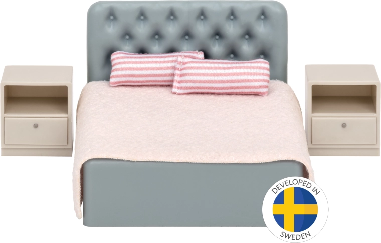 Basic bedroom furniture set for the Lundby dollhouse