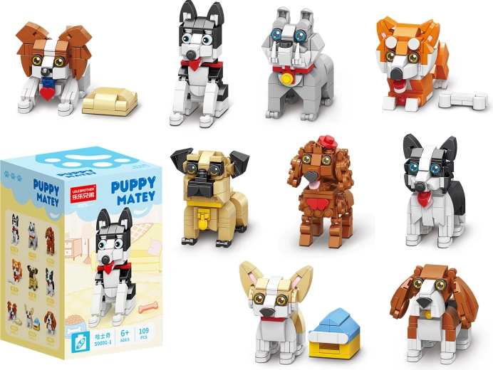 Puppy Matey mini building set cute dogs (9 variants) - 1 piece