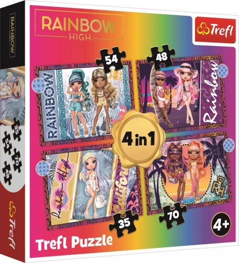 Puzle 4 vienā Modernās lelles Rainbow High