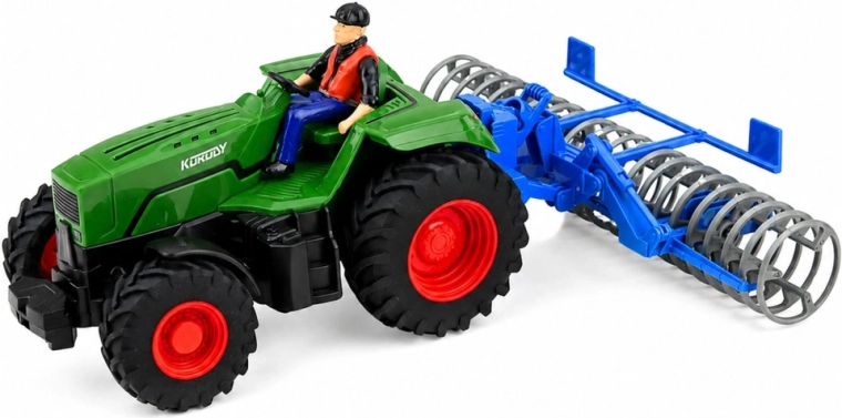 Reālistisks komplekts: traktors + lauka veltnis