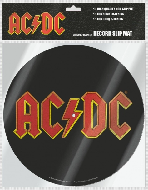 Vinila atskaņotāja paliktnis ar AC/DC motīvu